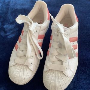 Adidas Classic White Leather Sneaker-Pink Stripe
